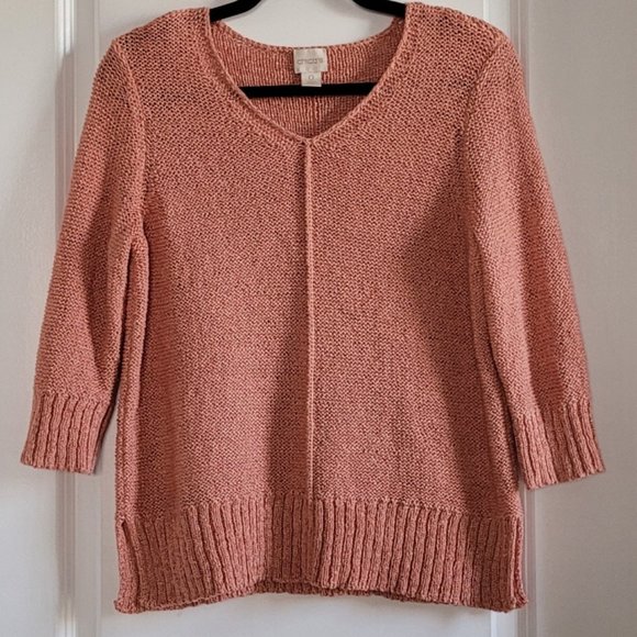 Chico's V-Neck Open Knitted Blouse Size 0(small) - Picture 1 of 7